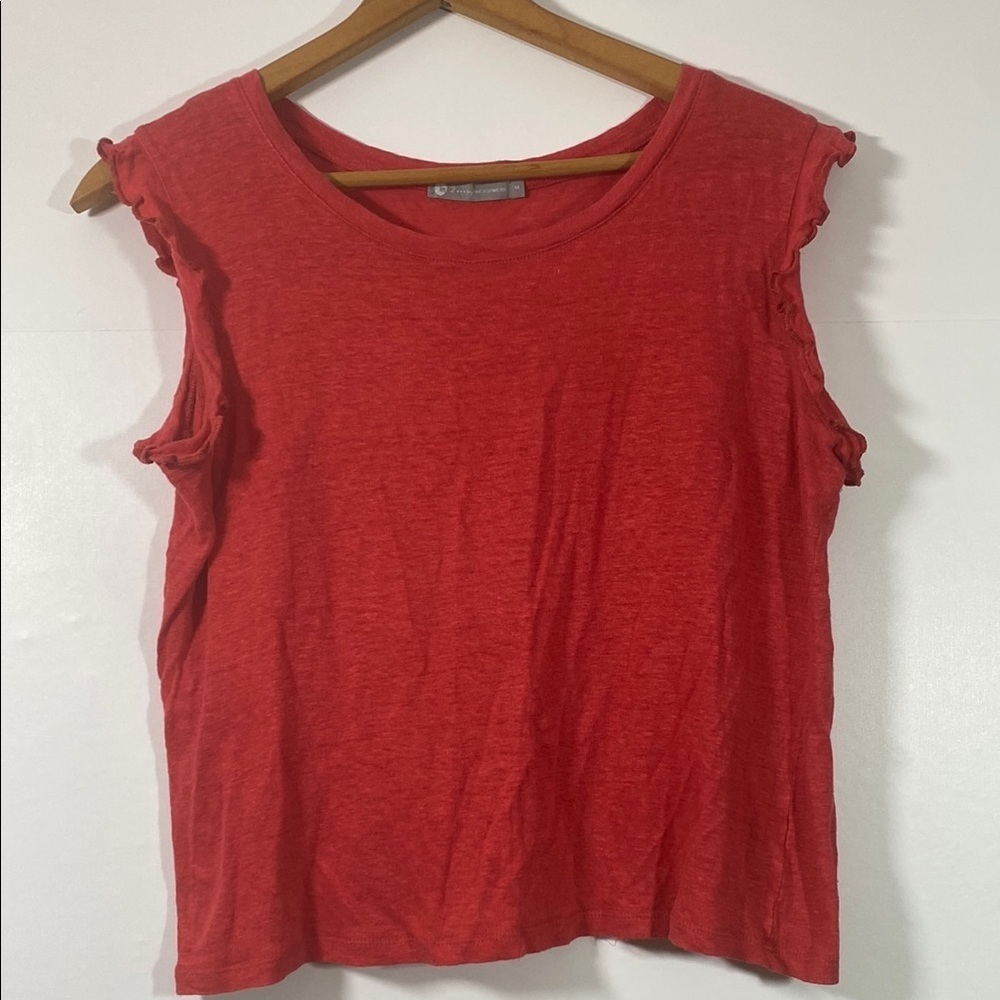 In2 by InCashmere 100% Linen Ruffle Sleeve Size M